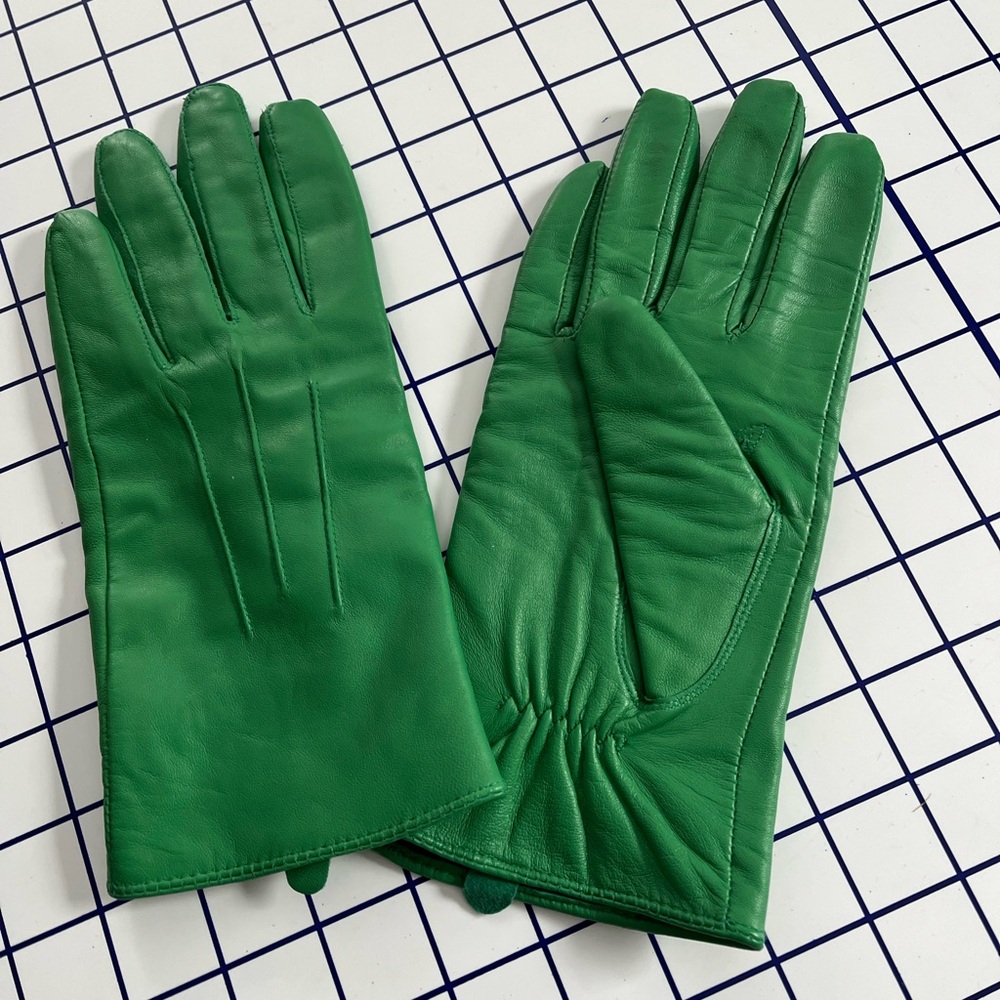 Green Leather Gloves